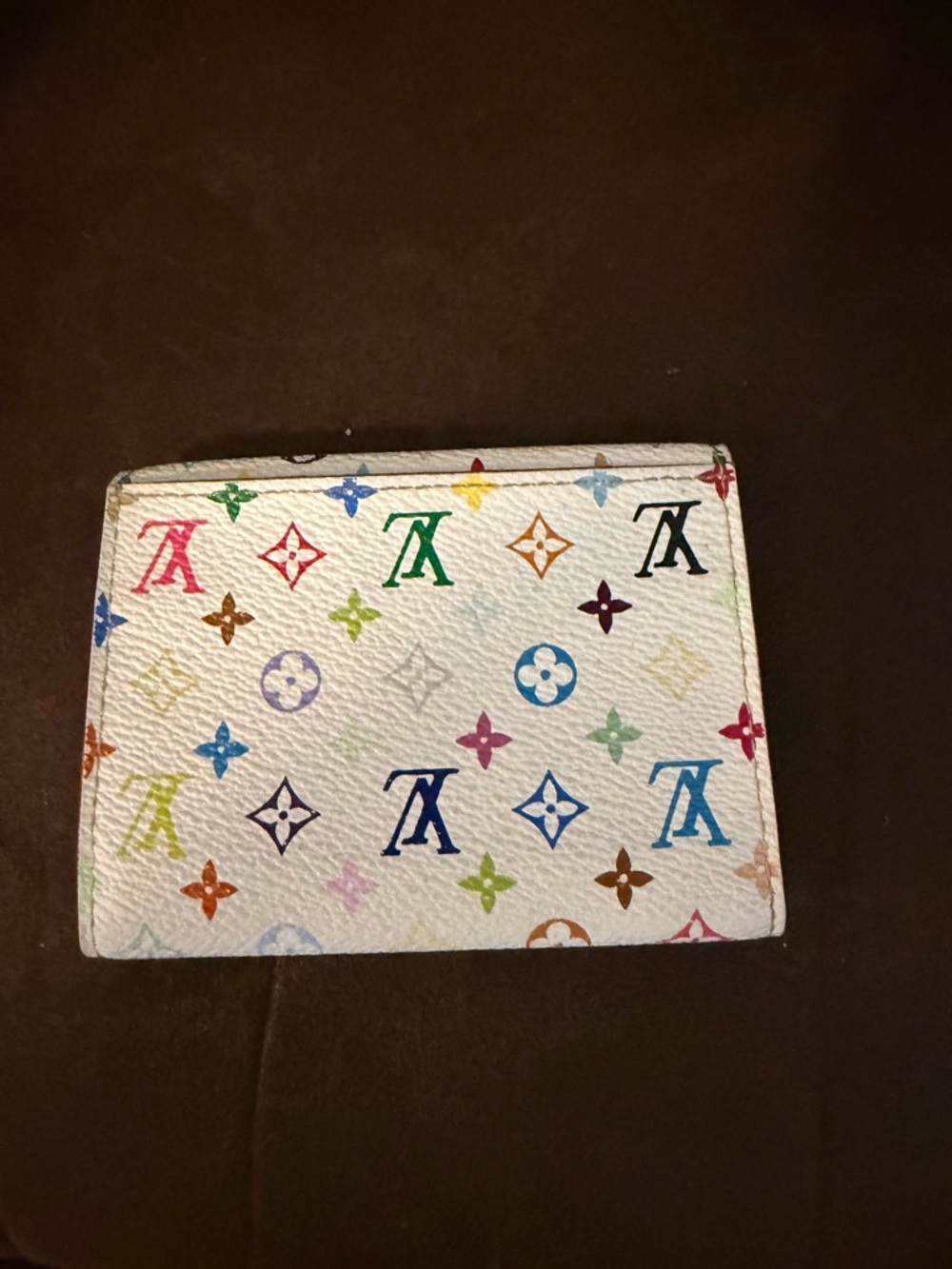 Louis Vuitton Rosalie Coin Purse White Multicolor Monogram Compact Wallet - Picture 2 of 4